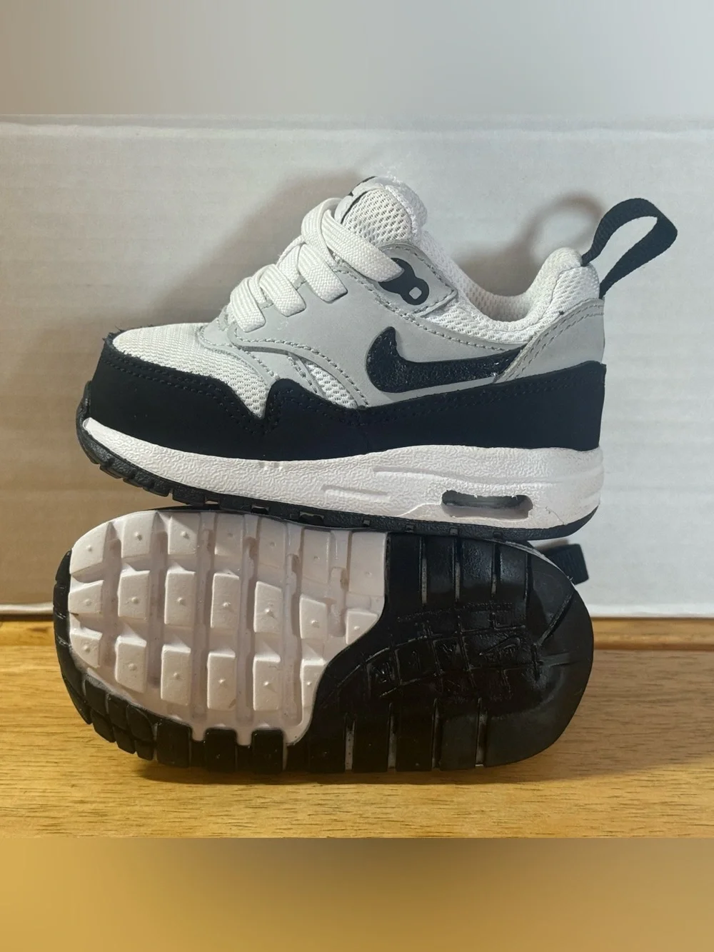 Nike Air Max 1 EasyOn Shoes DZ3309-106 Baby Toddler Size 4C White / Black